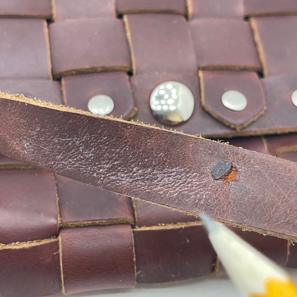 Crossbody Leather Cassette Weave Style Bag Handcrafted Jay Farmer, Small - Picture 9 of 12